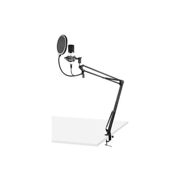 Vonyx  CMS300W STUDIO SET WHITE USB CONDENSER USB MIC WITH STAND & POP FILTER