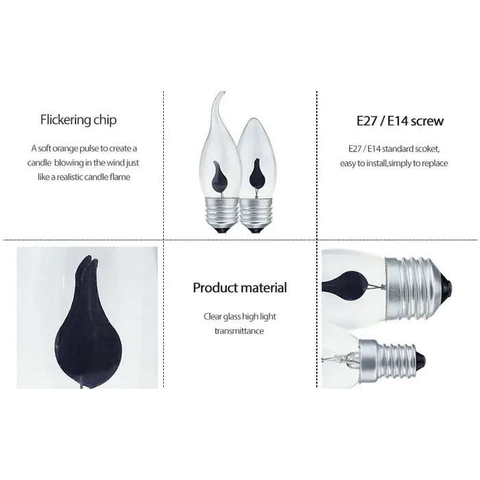 LED Candle Light Retro Bulb - Flickering Flame