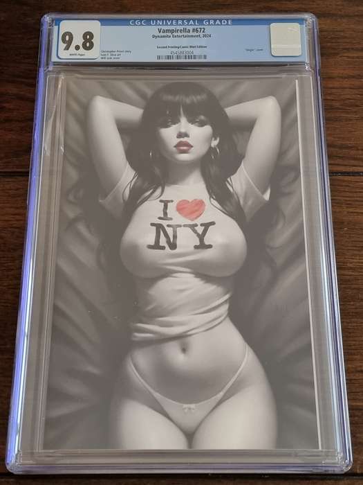 Vampirella 672 Will Jack 'I  NY' Black/White, 2nd Print Variant, CGC 9.8