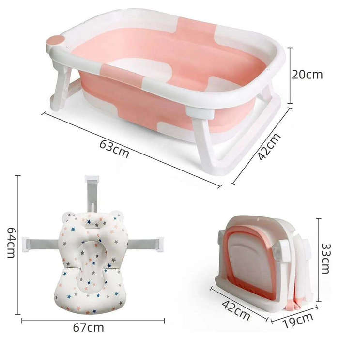 Collapsible Baby Bathtub With Thermometer | Foldable, Portable & Safe