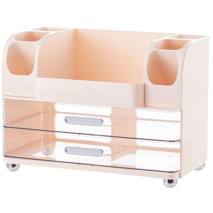 Makeup Storage Organizer I cosmetic display Case 3-Tier 2-Drawer 9 Compartment
