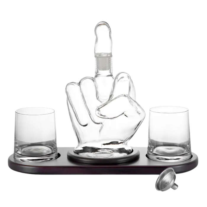 Middle Finger Whiskey Decanter  Set 2 Liquor Glasses South Africa