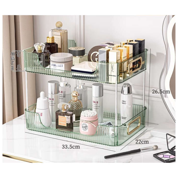 2-Tier Bathroom Organiser Makeup Storage Countertop Tabletop Home Gift