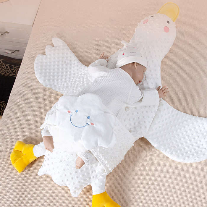 White Goose Stuffed Baby Pillow | Baby Sleep Soother SA