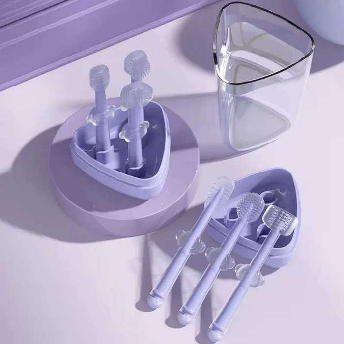 Toothbrush Tongue Cleaner Tongue Scraper, Scrubber - 3 piece Set