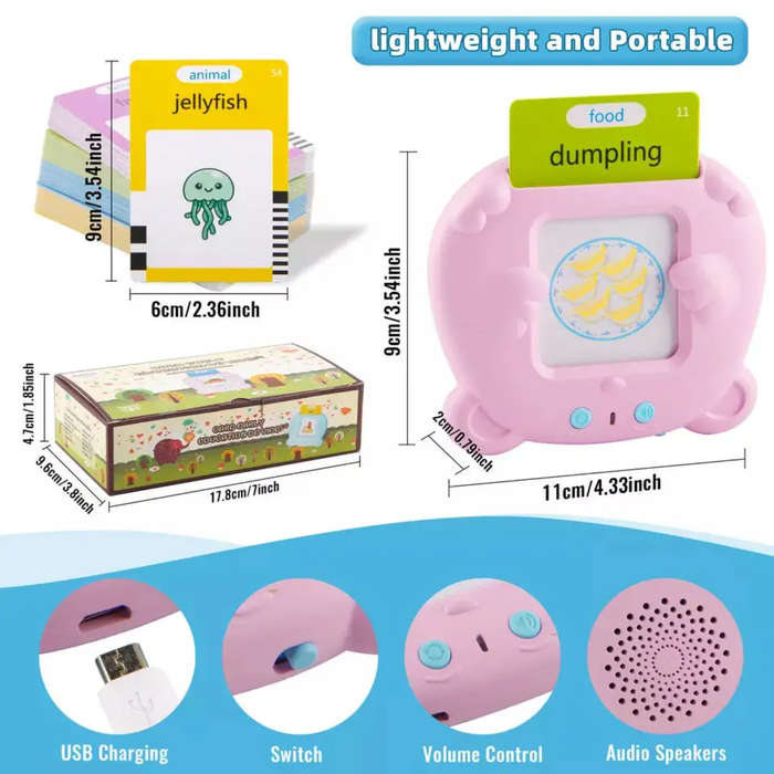 Montessori Educational Kids Children Talking Reading Machine Flash Cards