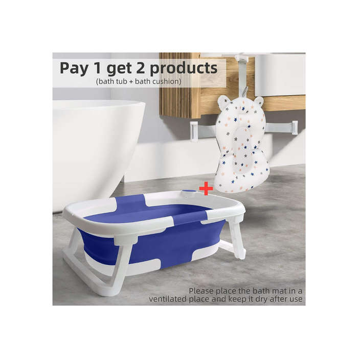 Collapsible Baby Bathtub With Thermometer | Foldable, Portable & Safe