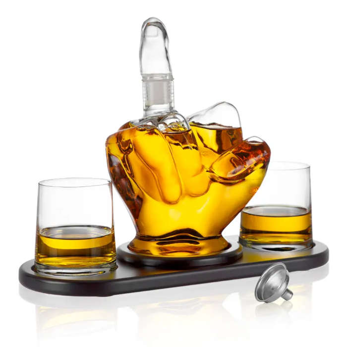 Middle Finger Whiskey Decanter  Set 2 Liquor Glasses South Africa