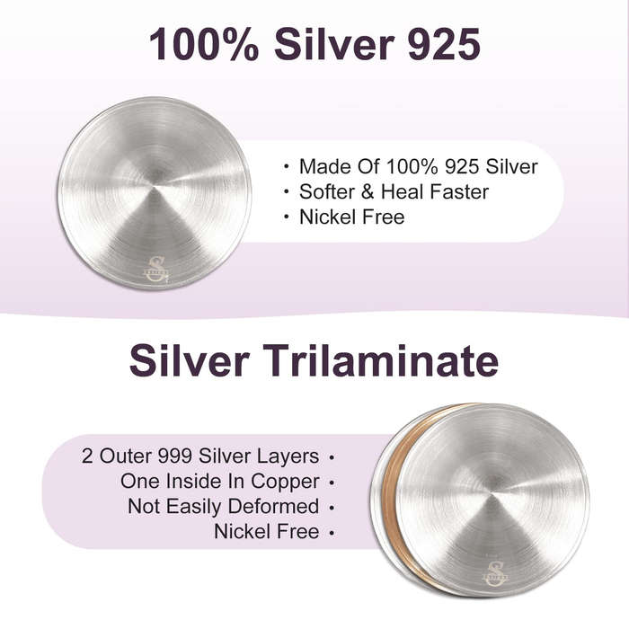 Breast Nipple Shield | Silver Nursing Cups for Breastfeeding Moms