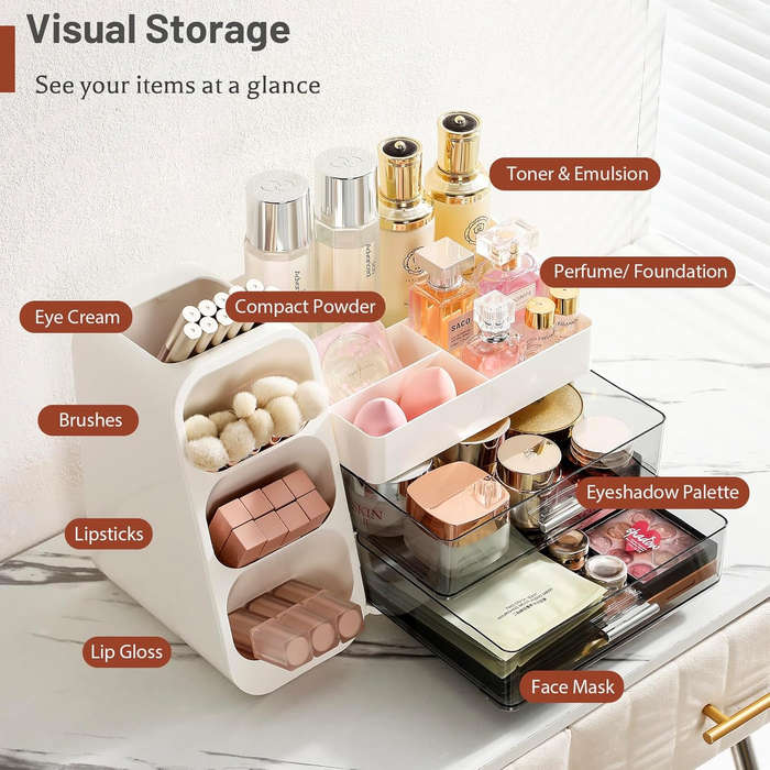 Makeup Organizer with Drawers  Cosmetic Storage for Bathroom SA