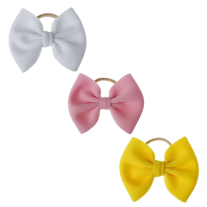 Baby Elastic Bow Headband Set | Soft Velvet Pack of 3