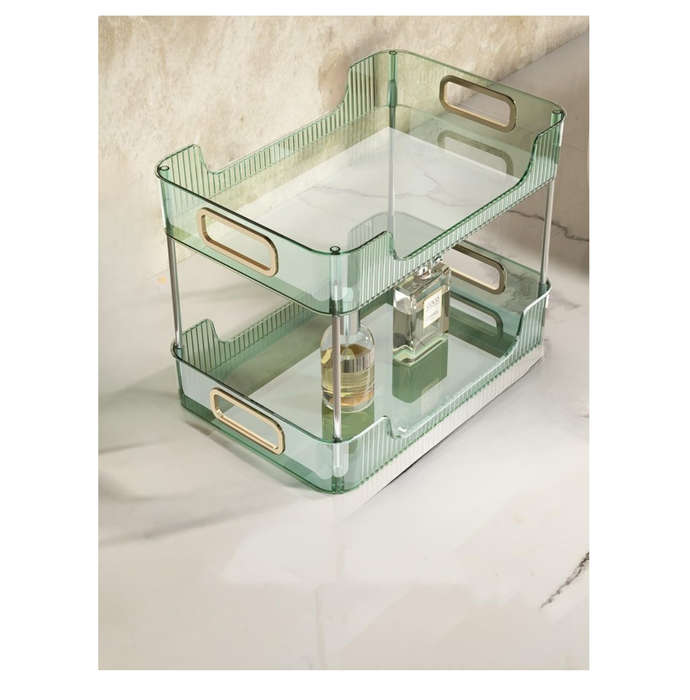 2-Tier Bathroom Organiser Makeup Storage Countertop Tabletop Home Gift