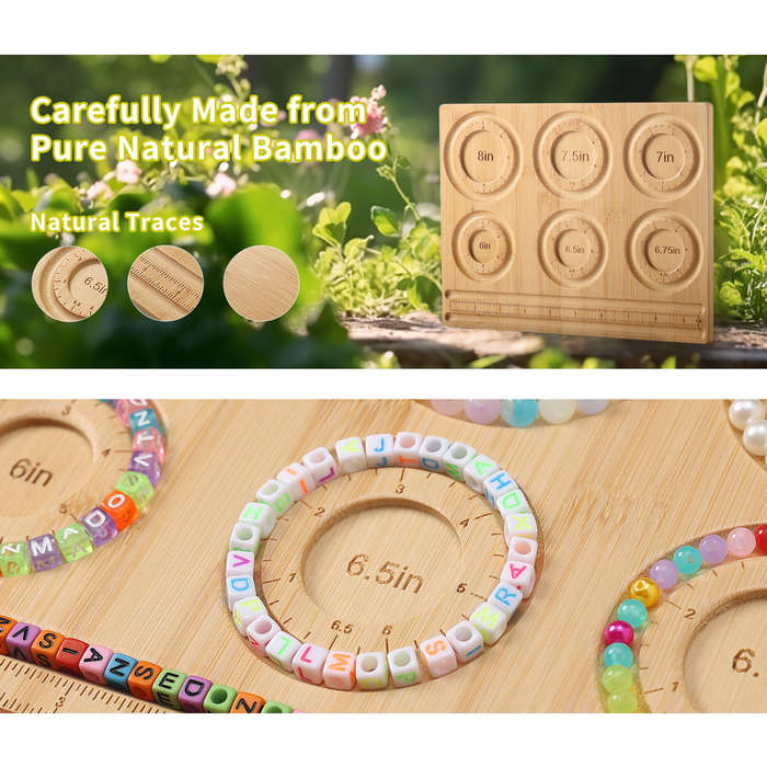 Multifunctional Bamboo Beading Board  DIY Bracelet & Anklet Design Tray
