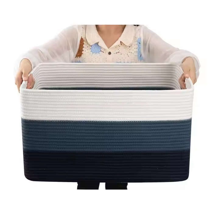 Sheikhs Versatile Cotton Rope Storage Baskets  Extra Large Rectangle
