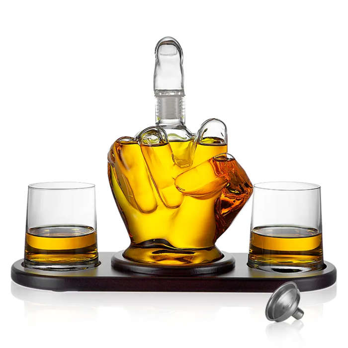 Middle Finger Whiskey Decanter  Set 2 Liquor Glasses South Africa