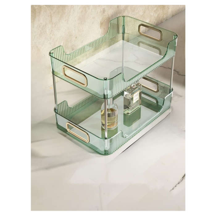 2-Tier Bathroom Organiser Makeup Storage Countertop Tabletop Home Gift