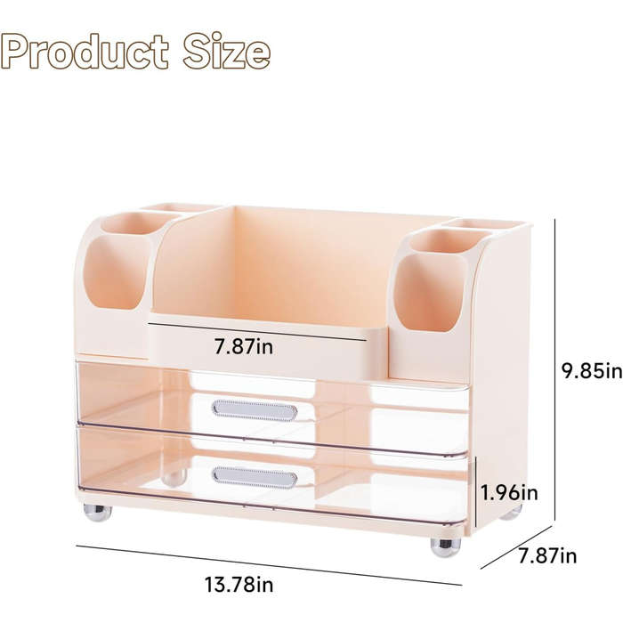Makeup Storage Organizer I cosmetic display Case 3-Tier 2-Drawer 9 Compartment