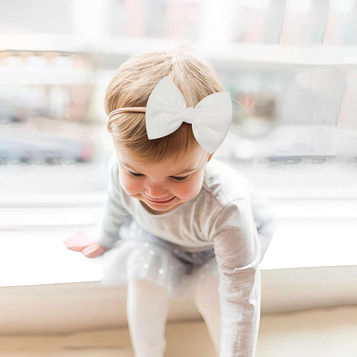 Baby Elastic Bow Headband Set | Soft Velvet Pack of 3