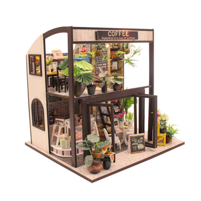 Miniature Coffee Shop Kit  DIY Wooden Dollhouse For Adults South Africa