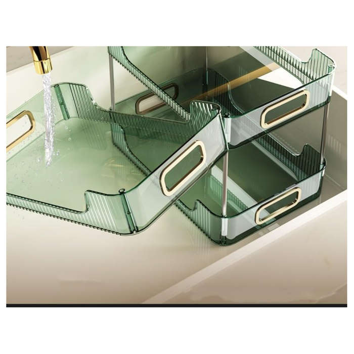 2-Tier Bathroom Organiser Makeup Storage Countertop Tabletop Home Gift