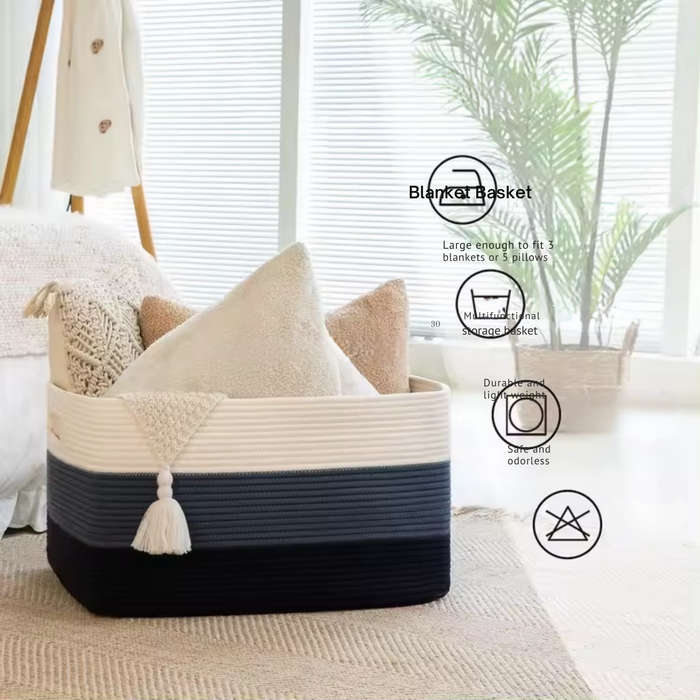 Sheikhs Versatile Cotton Rope Storage Baskets  Extra Large Rectangle
