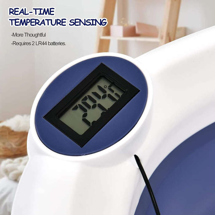 Collapsible Baby Bathtub With Thermometer | Foldable, Portable & Safe