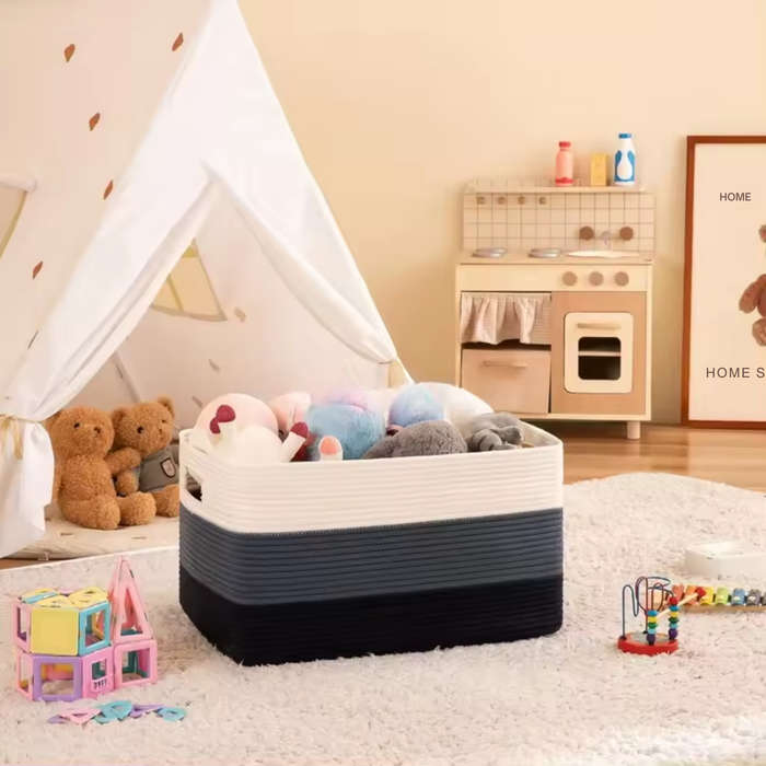 Sheikhs Versatile Cotton Rope Storage Baskets  Extra Large Rectangle