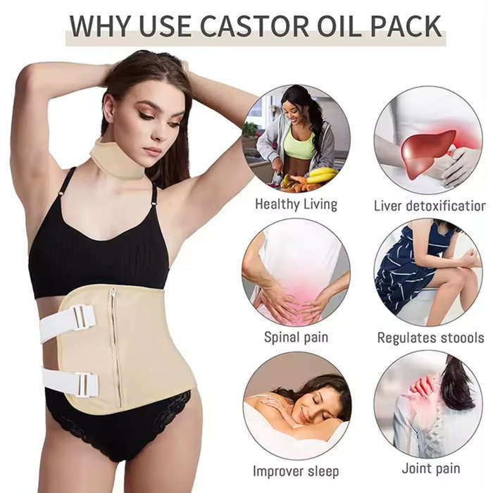 6 Pcs Castor Oil Pack Wrap Kit South Africa - Sheikhs