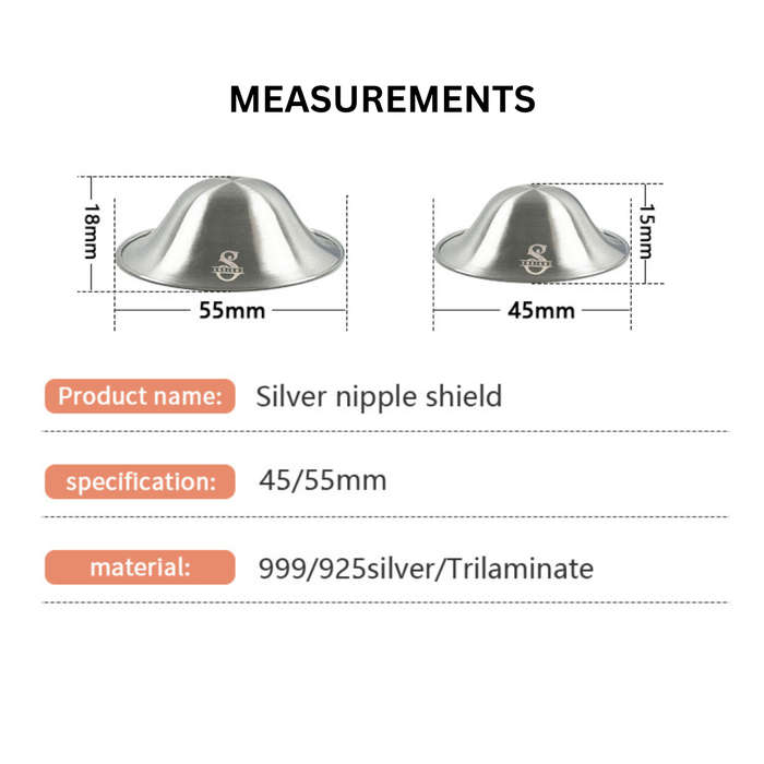 Breast Nipple Shield | Silver Nursing Cups for Breastfeeding Moms