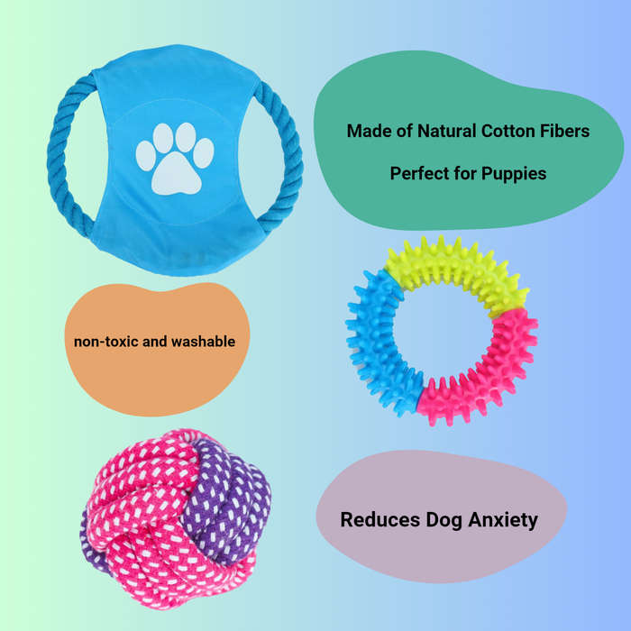 Cotton Rope Braided Dog Toys | Dog Rope Toys [12 Pack]