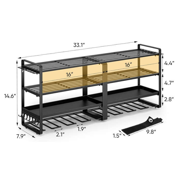 Garage Storage Power Tool Organiser 8 Drills Holder 4 Layers Shelf Rack