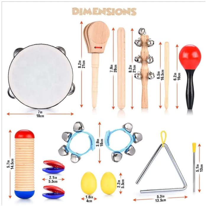 Wooden Musical Instrument Set for Kids (18-Piece) | South Africa