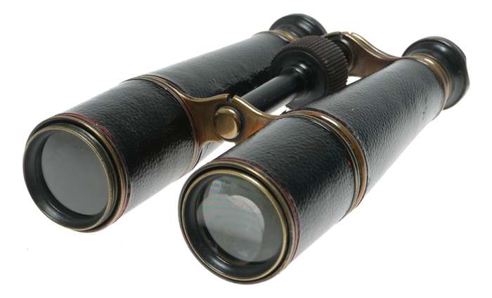 Lemaire Gallic Binoculars - Antique Brass Leather Opera