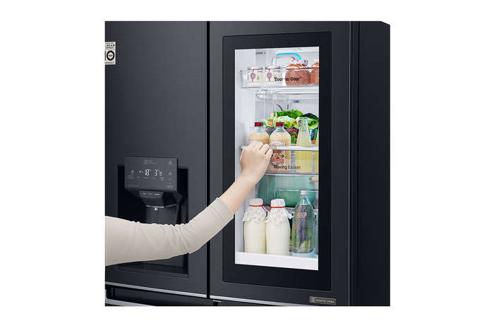 LG 889L 4 Door Instaview Door in Door Side by Side Fridge - Matte Black-GR-X31FMQRL.AMCQESA