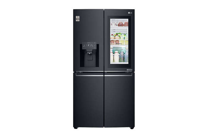 LG 889L 4 Door Instaview Door in Door Side by Side Fridge - Matte Black-GR-X31FMQRL.AMCQESA