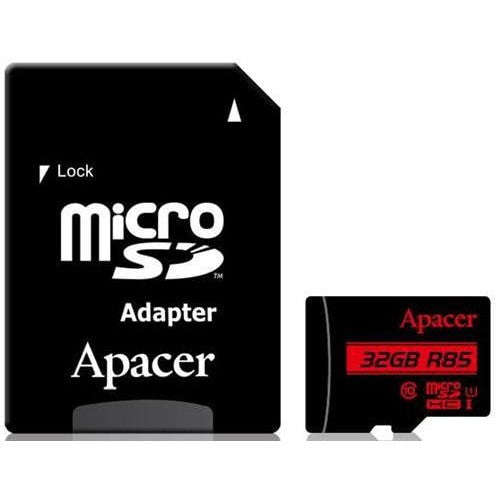 Apacer 32GB Class 10 MicroSD Card with Adapter - Reliable Storage for Mobile Devices and Cameras