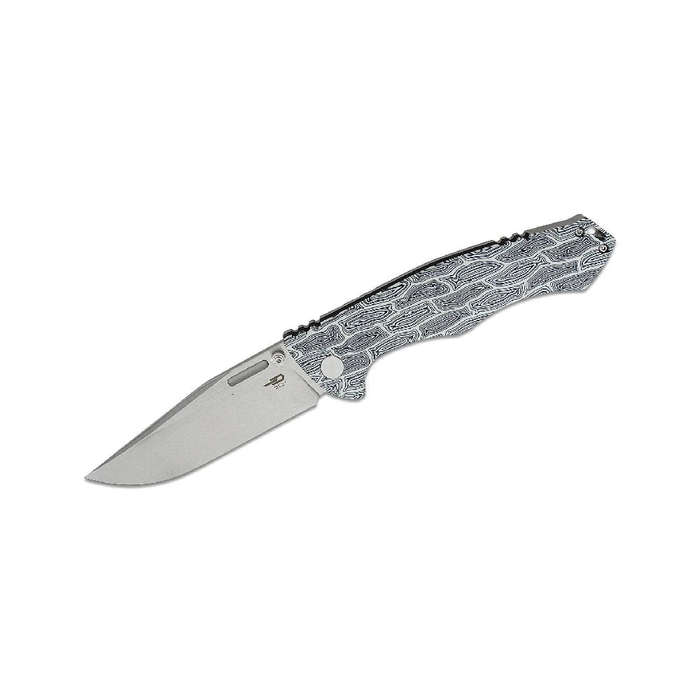 BESTECH Keen II Black and White Damascus Folding Knife  BT2301C