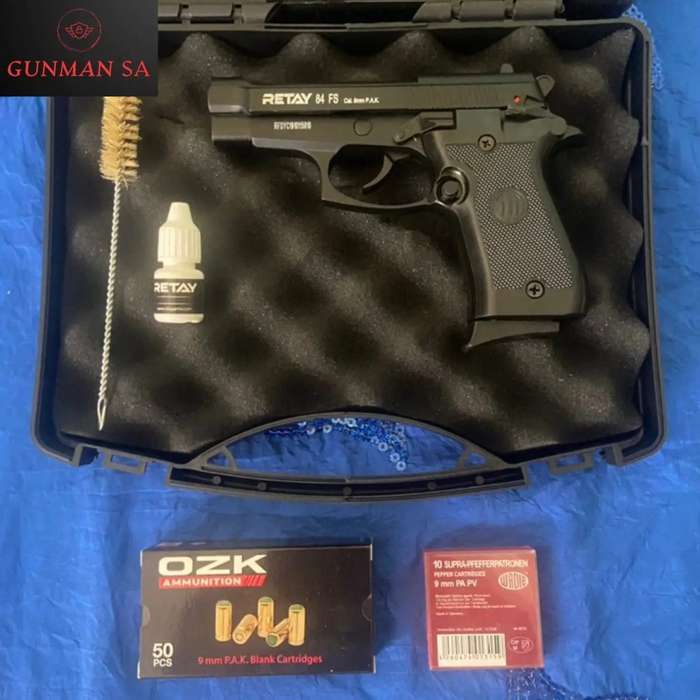 Retay 84 FS Black Blank/Pepper Gun (Semi Auto|7+1|9mm PAK)