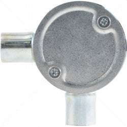 Conduit Bosal - 20mm 2-Way Angle Box Galvanised incl Lid & Screws Part No: CA11-7