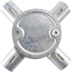 Conduit Bosal - 20mm 4-Way Box Galvanised incl Lid & Screws Part No: CA12-9