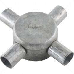 Conduit Bosal - 20mm 4-Way Box Galvanised incl Lid & Screws Part No: CA12-9
