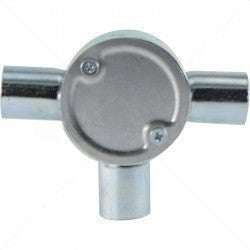 Conduit Bosal - 25mm 3-Way Box Galvanised incl Lid & Screws Part No: CA11-5