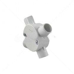 Conduit PVC - 20mm 4-Way Box with Lid and Screws Part No: CA12-3