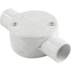 Conduit PVC - 25mm 2-Way Box with Lid and Screws Part No: CA11-1