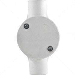 Conduit PVC - 25mm 2-Way Box with Lid and Screws Part No: CA11-1