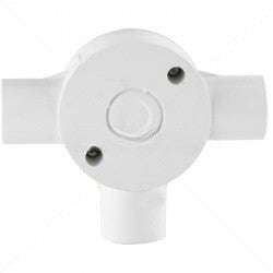 Conduit PVC - 25mm 3-Way Box with Lid and Screws Part No: CA12-1