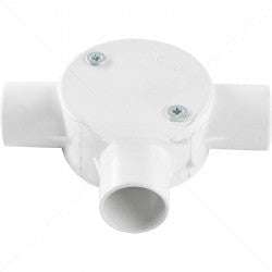 Conduit PVC - 25mm 3-Way Box with Lid and Screws Part No: CA12-1
