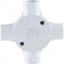 Conduit PVC - 25mm 4-Way Box with Lid and Screws Part No: CA12-2