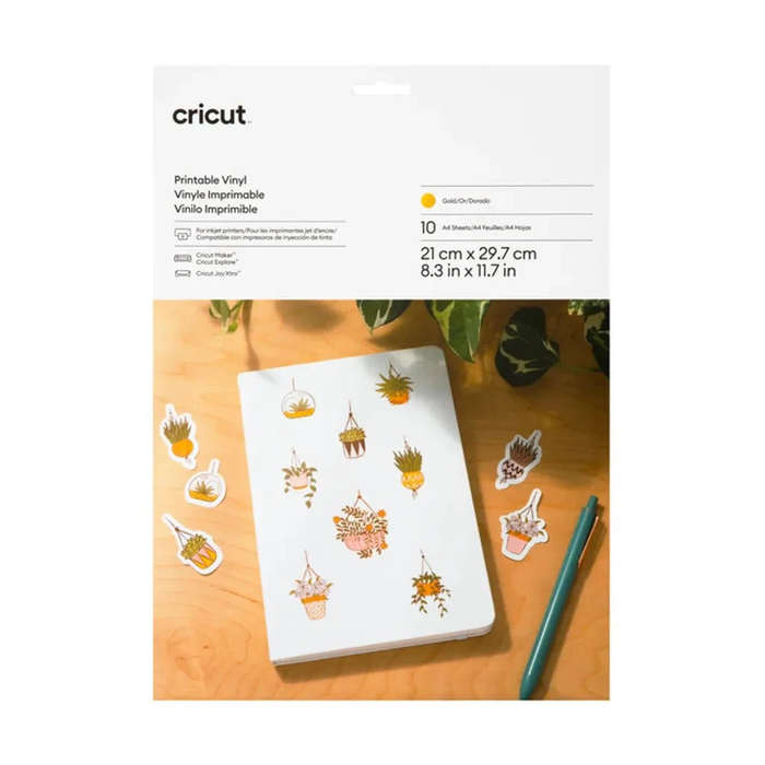 Cricut 2010364 Smooth Heat Transfer Vinyl Sheets Gold 10 Pack