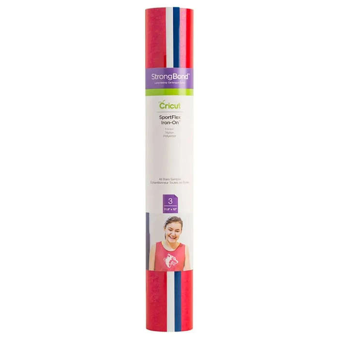 Cricut CC 2004564 SportFlex Iron-On Vinyl Sheets Multicolour  3 Pack